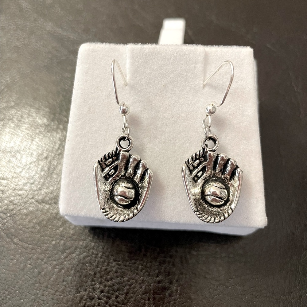 Handmade Baseball Glove Fishhook Earrings
